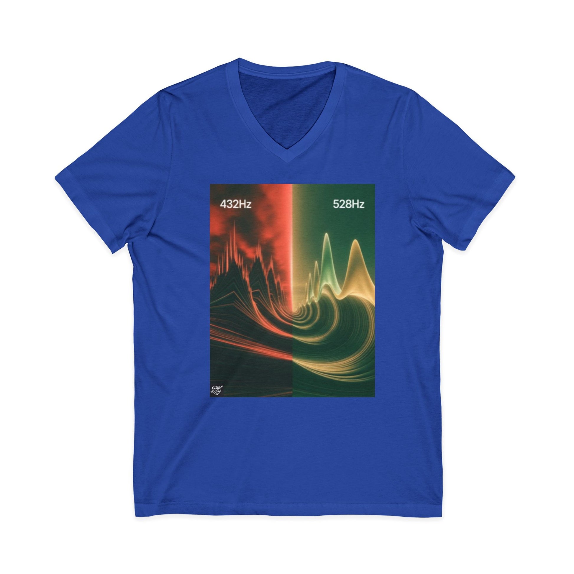 432 Hz vs 528 Hz Soundwave Healing Frequenc Shirt  -  V-Neck
