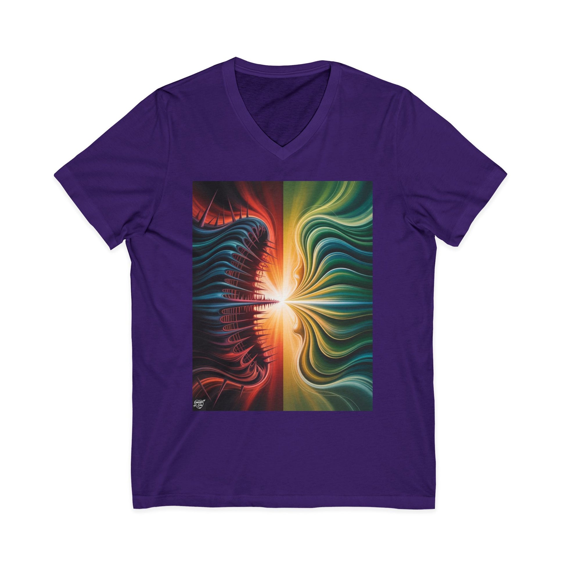 111111111. Split Frequency Abstract Soundwave - 4 - V-Neck