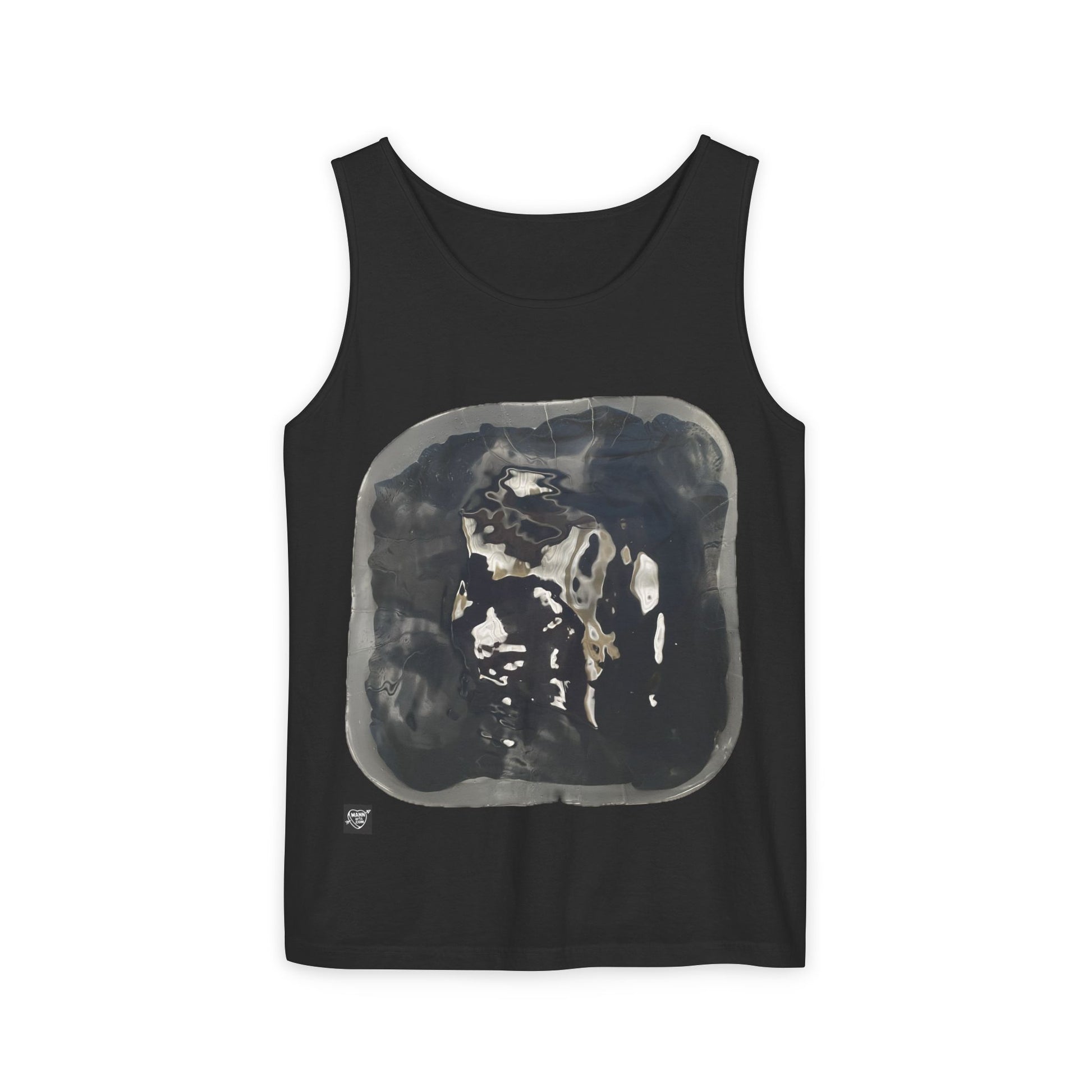 Abstract Noir Art Tank Top — Monochrome Ink Portrait Graphic