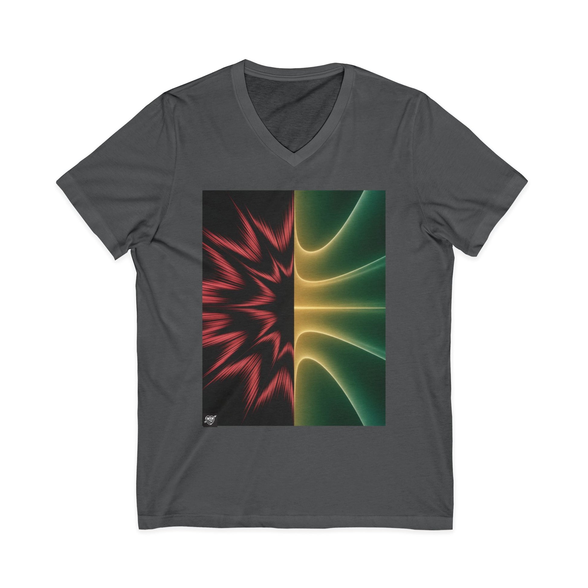 22222 Split Frequency Abstract Soundwave - 3 - V-Neck