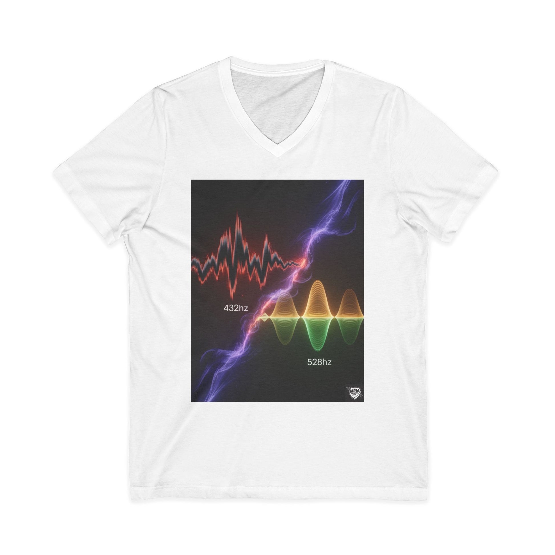 432 Hz vs 528 Hz Frequency Soundwave - V-Neck