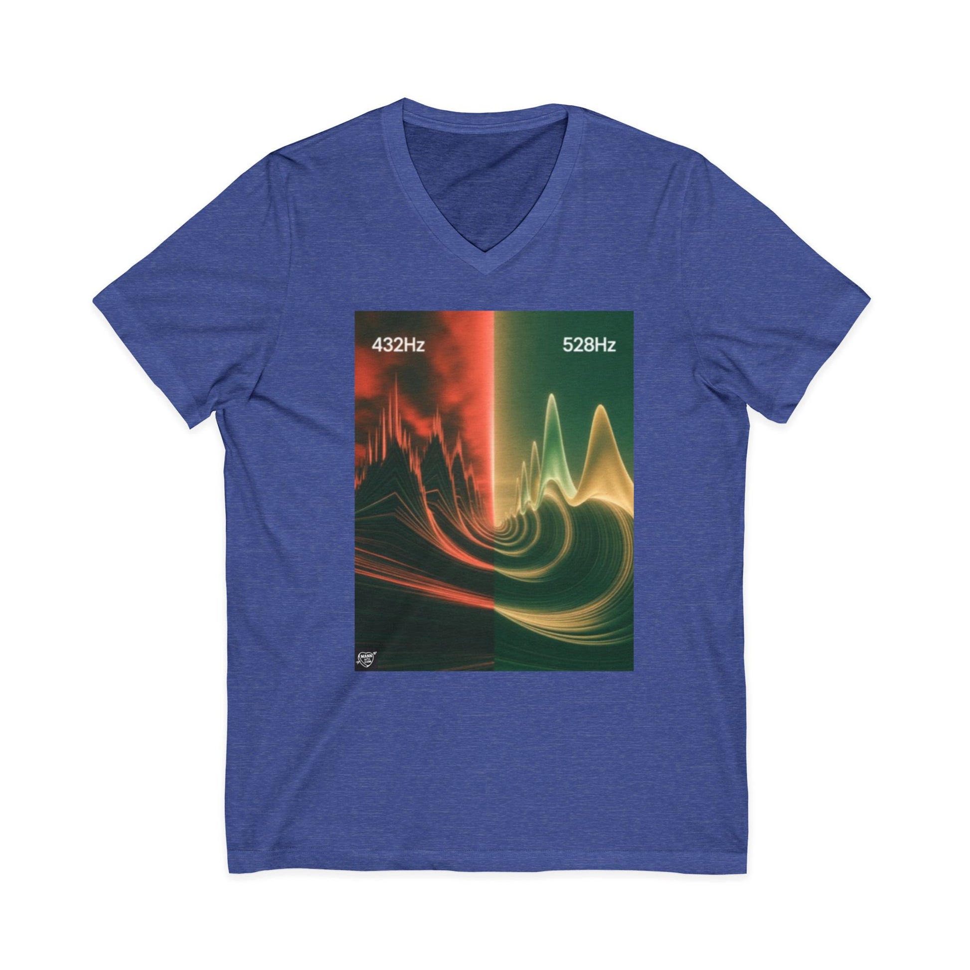 432 Hz vs 528 Hz Soundwave Healing Frequenc Shirt  -  V-Neck