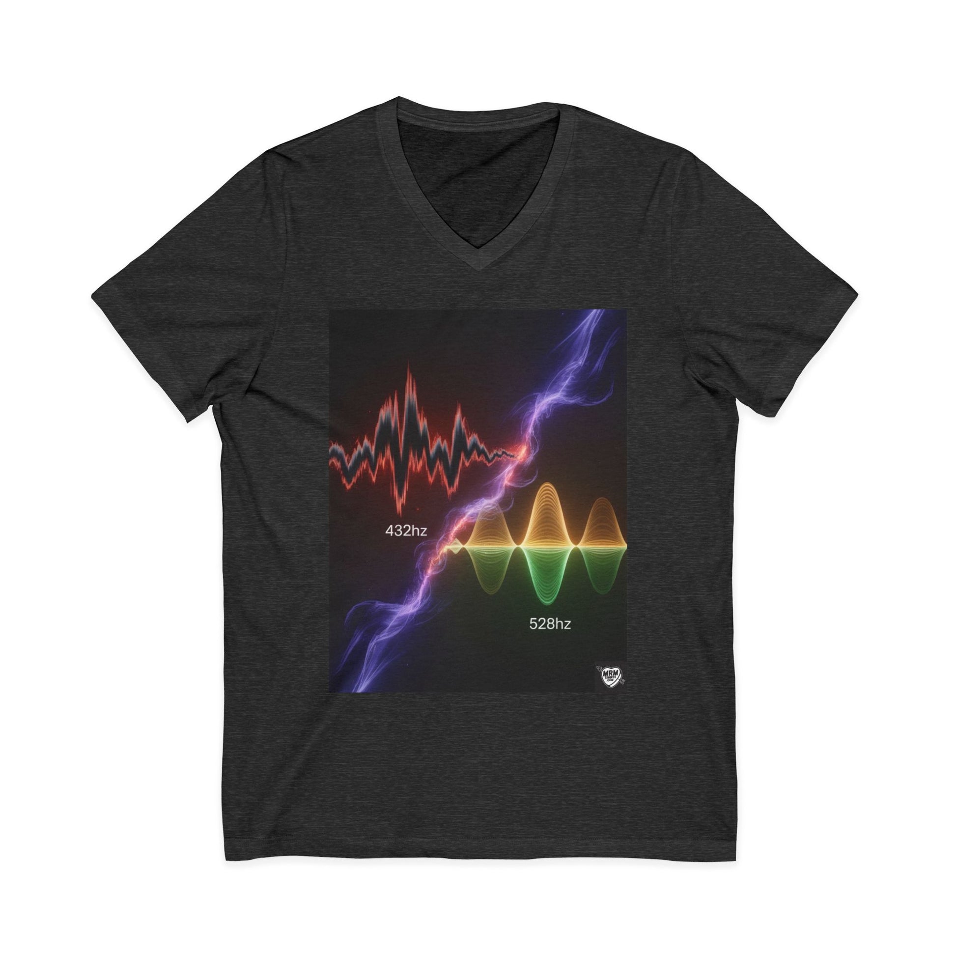 432 Hz vs 528 Hz Frequency Soundwave - V-Neck