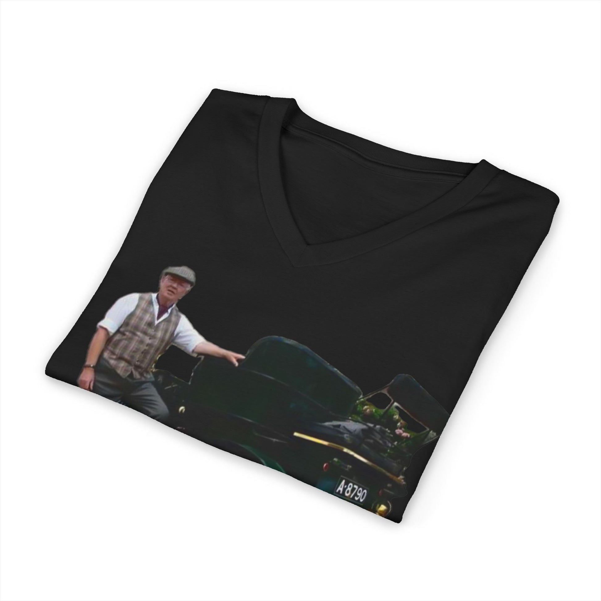 English Vintage Model T Car - V-Neck Tee –