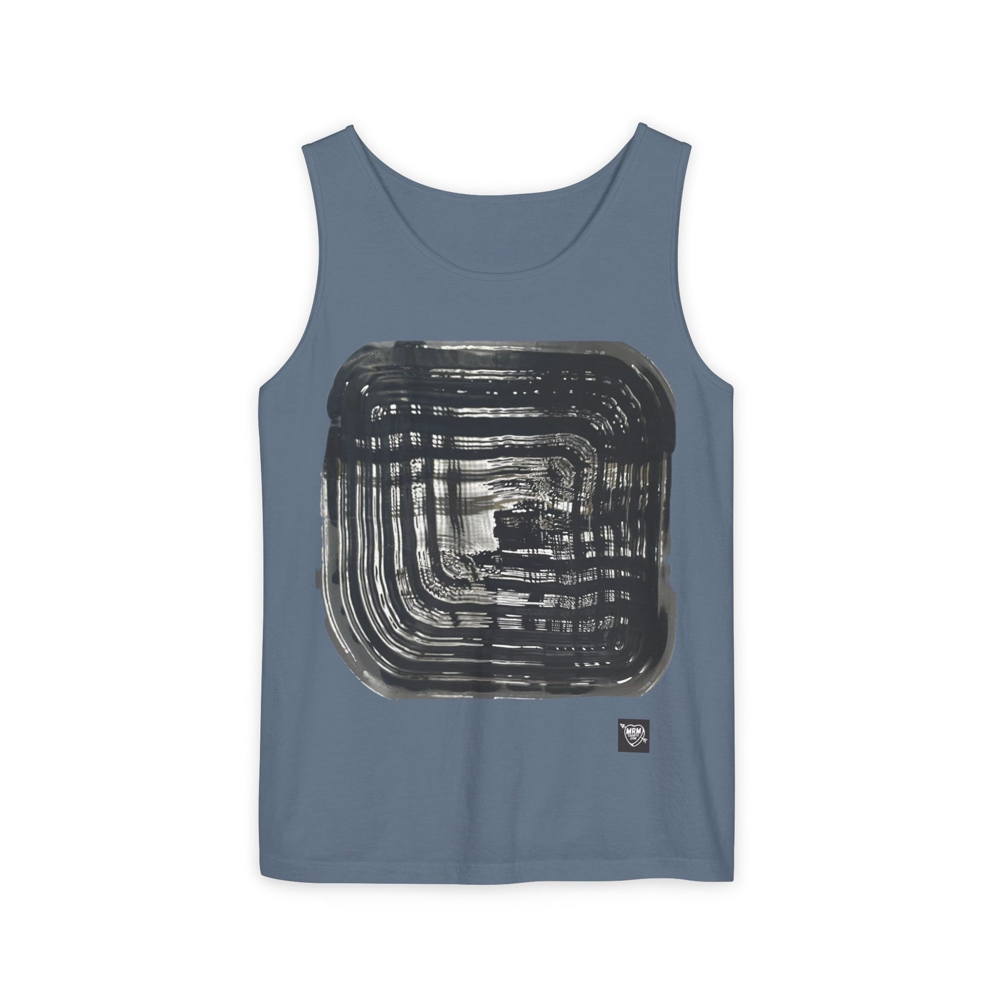 Abstract Brushstroke Square - Tank Top — Minimalist Black Ink Art