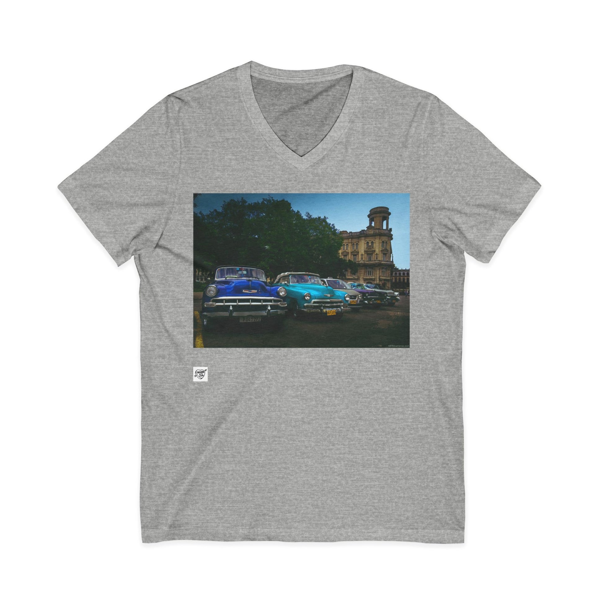 Cars in Havana, Cuba - V-Neck
