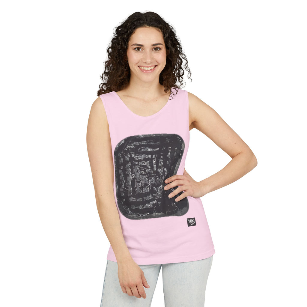 Abstract Ink Square Tank Top — Minimalist Black Art Print