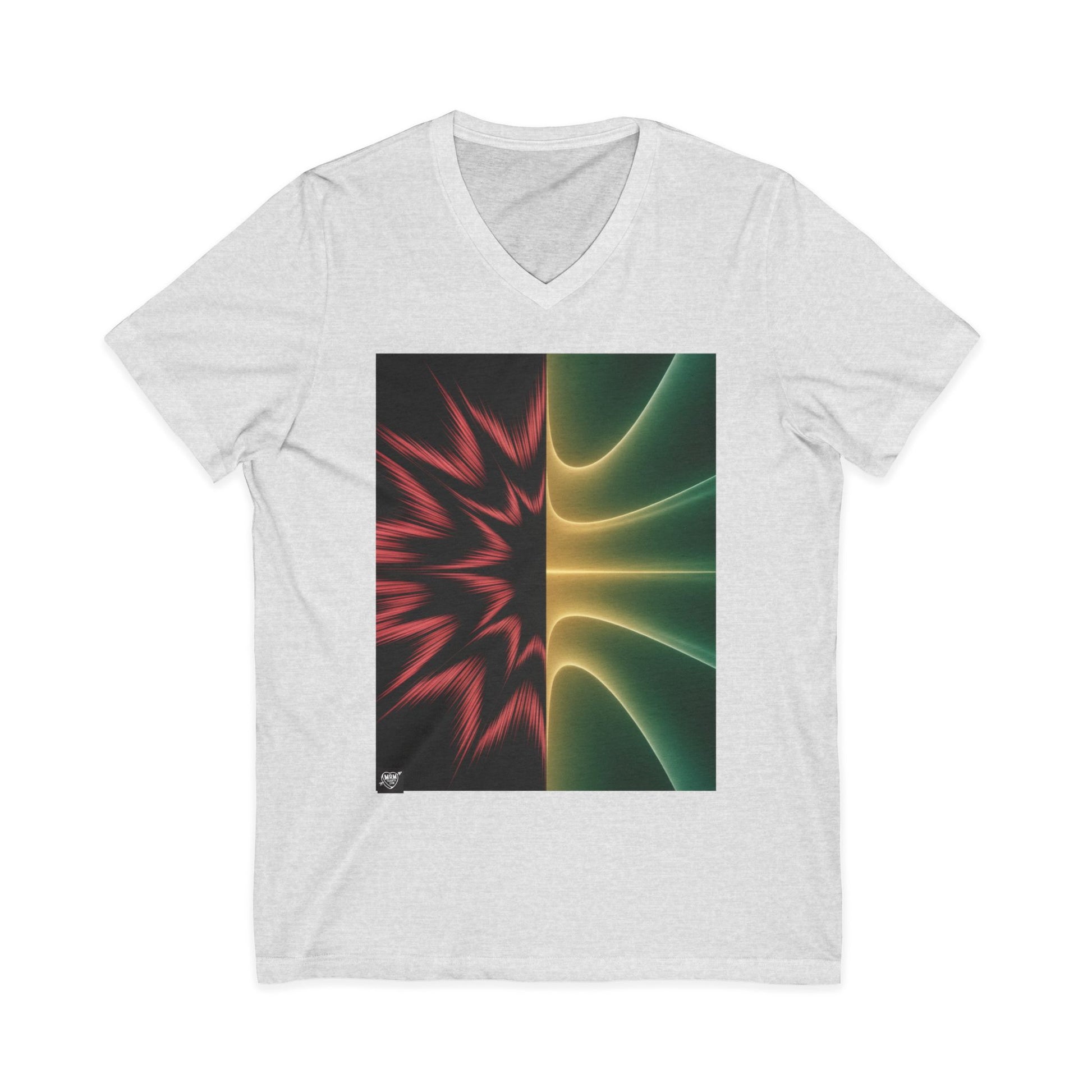 22222 Split Frequency Abstract Soundwave - 3 - V-Neck