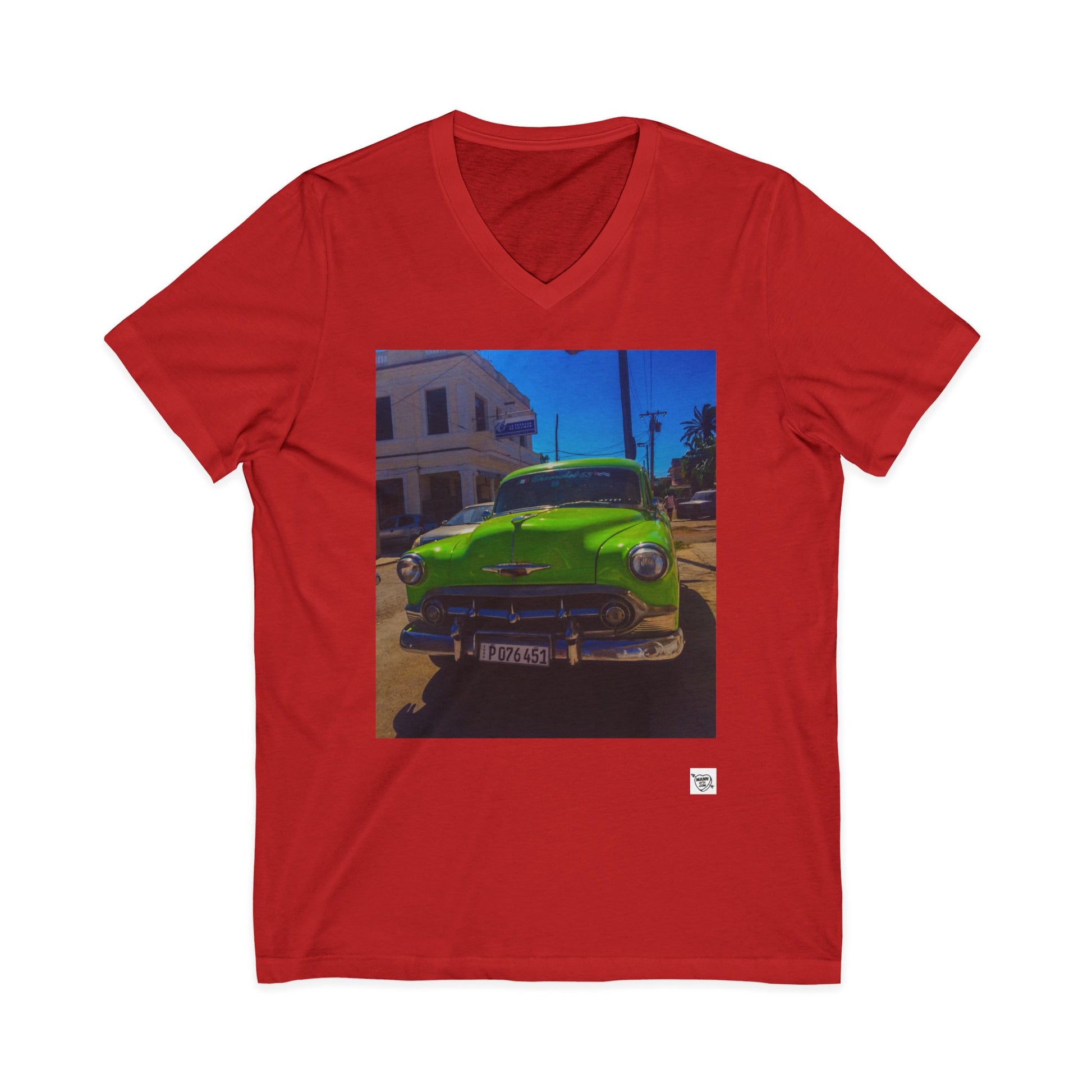 Vintage Green Classic Car - V-Neck Tee
