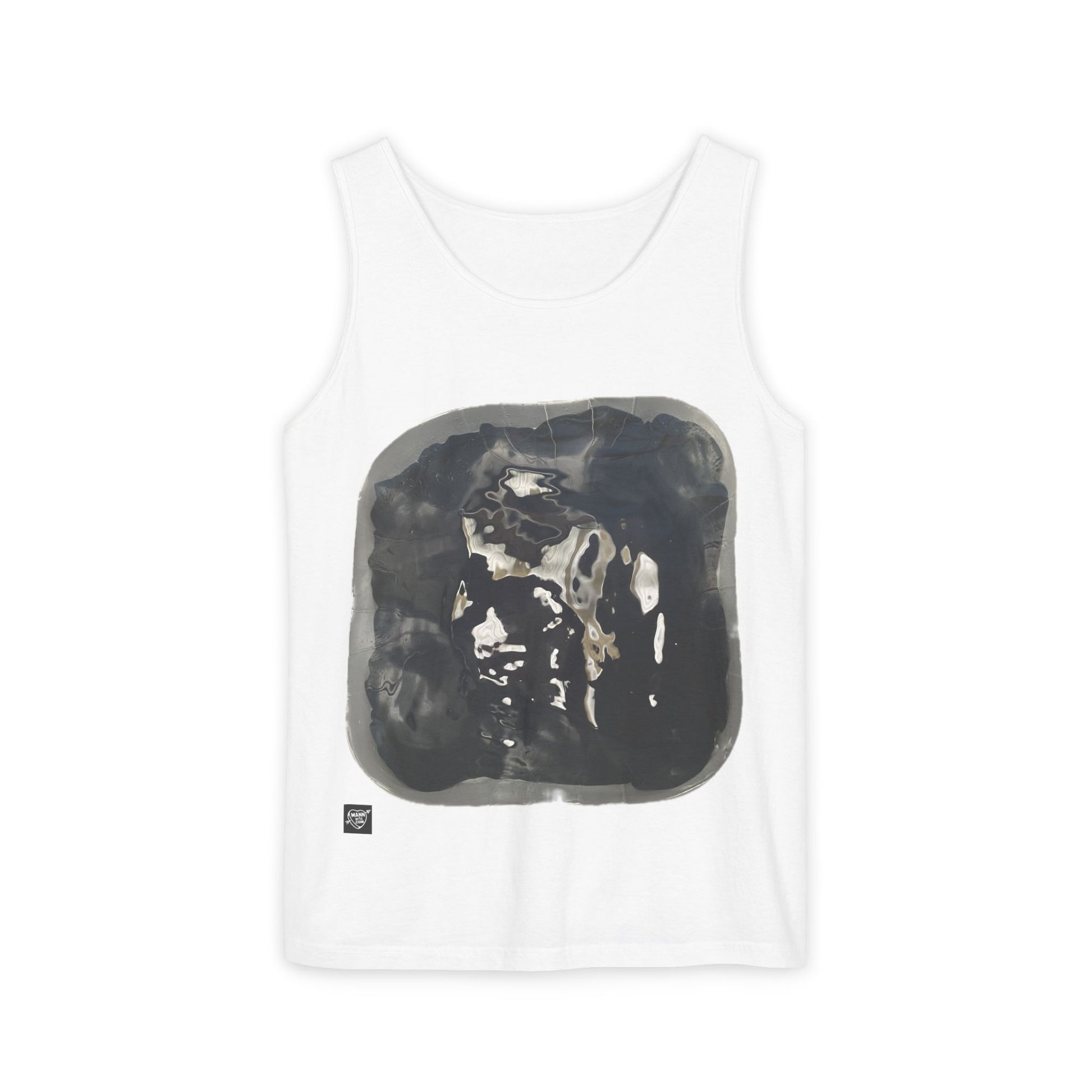 Abstract Noir Art Tank Top — Monochrome Ink Portrait Graphic