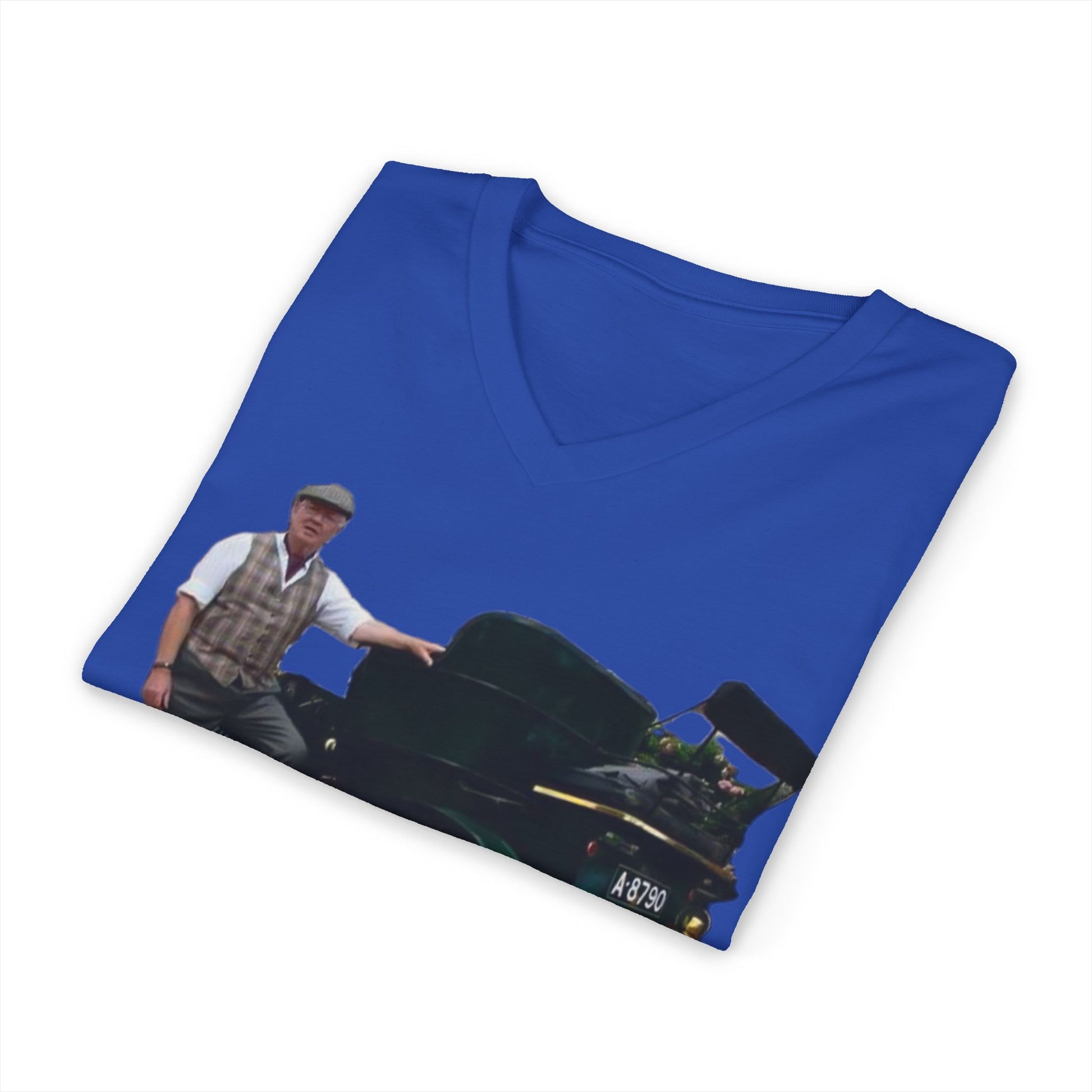 English Vintage Model T Car - V-Neck Tee –