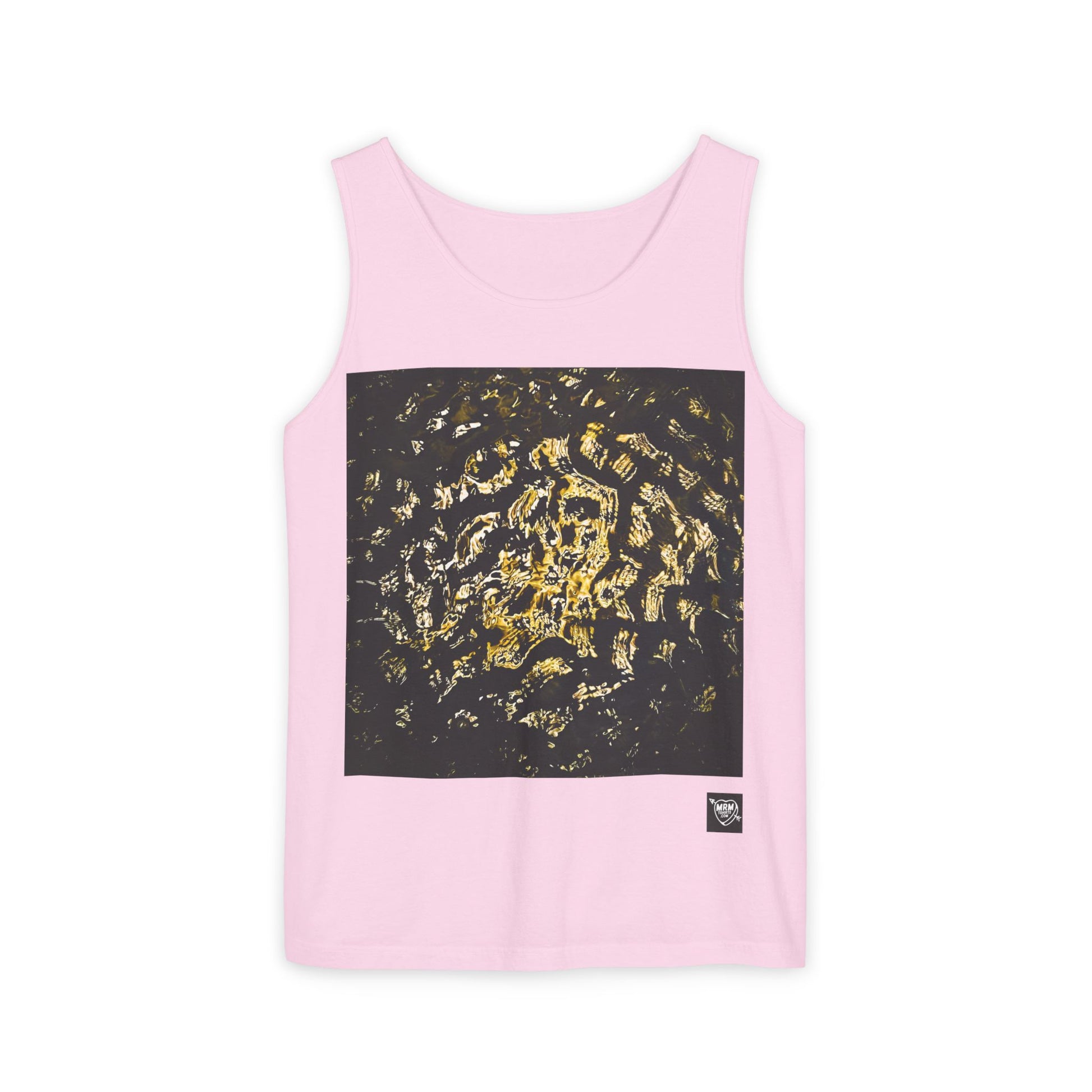 Abstract Gold Leopard Print Tank Top