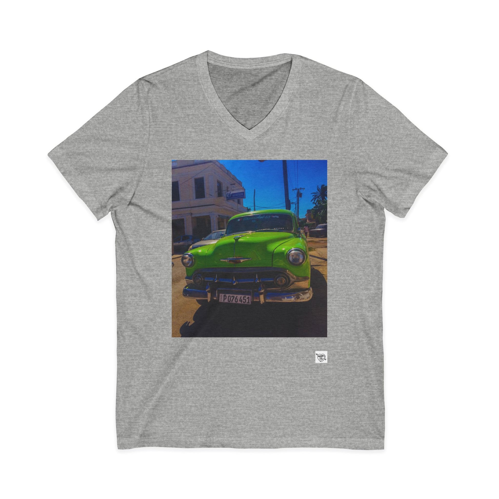 Vintage Green Classic Car - V-Neck Tee