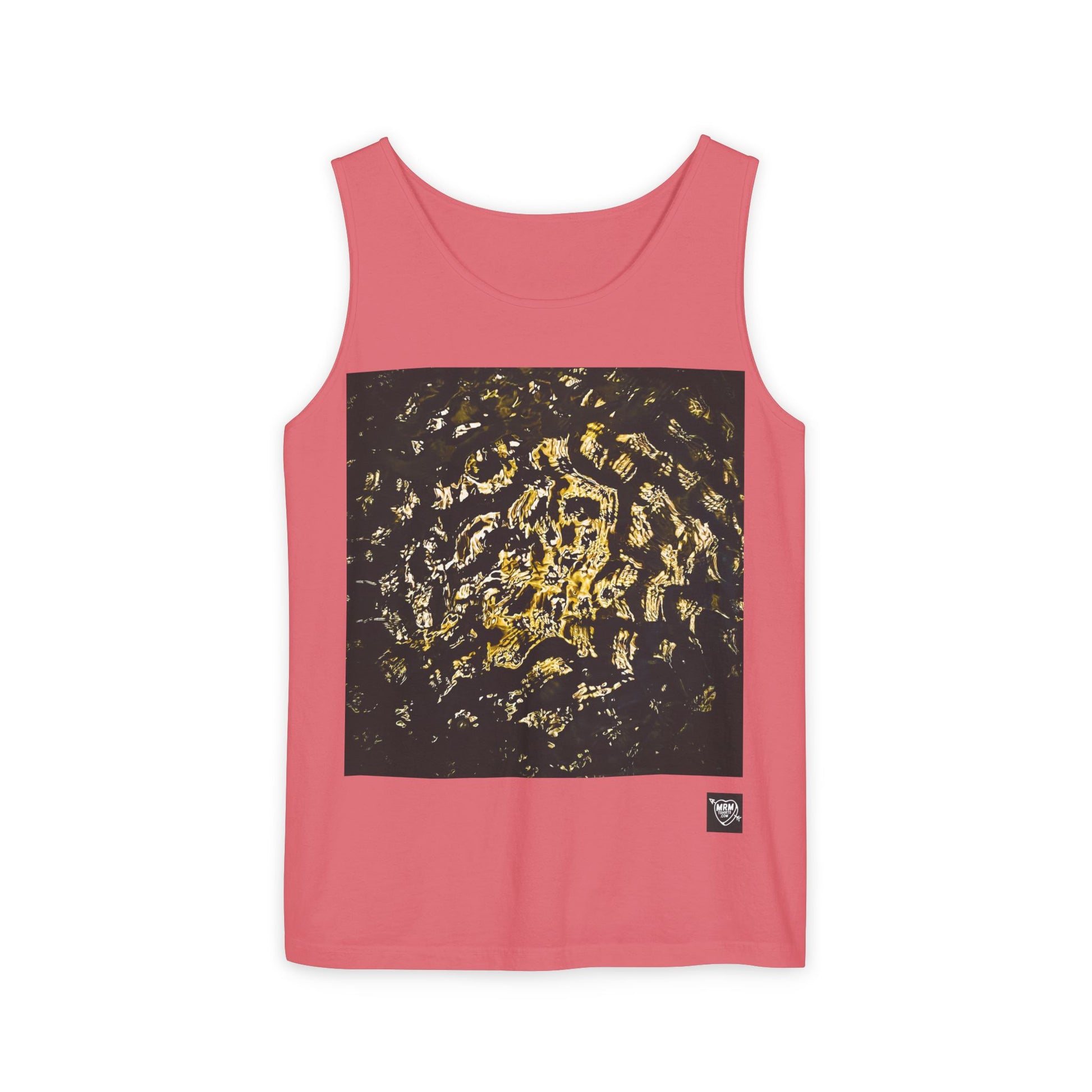 Abstract Gold Leopard Print Tank Top