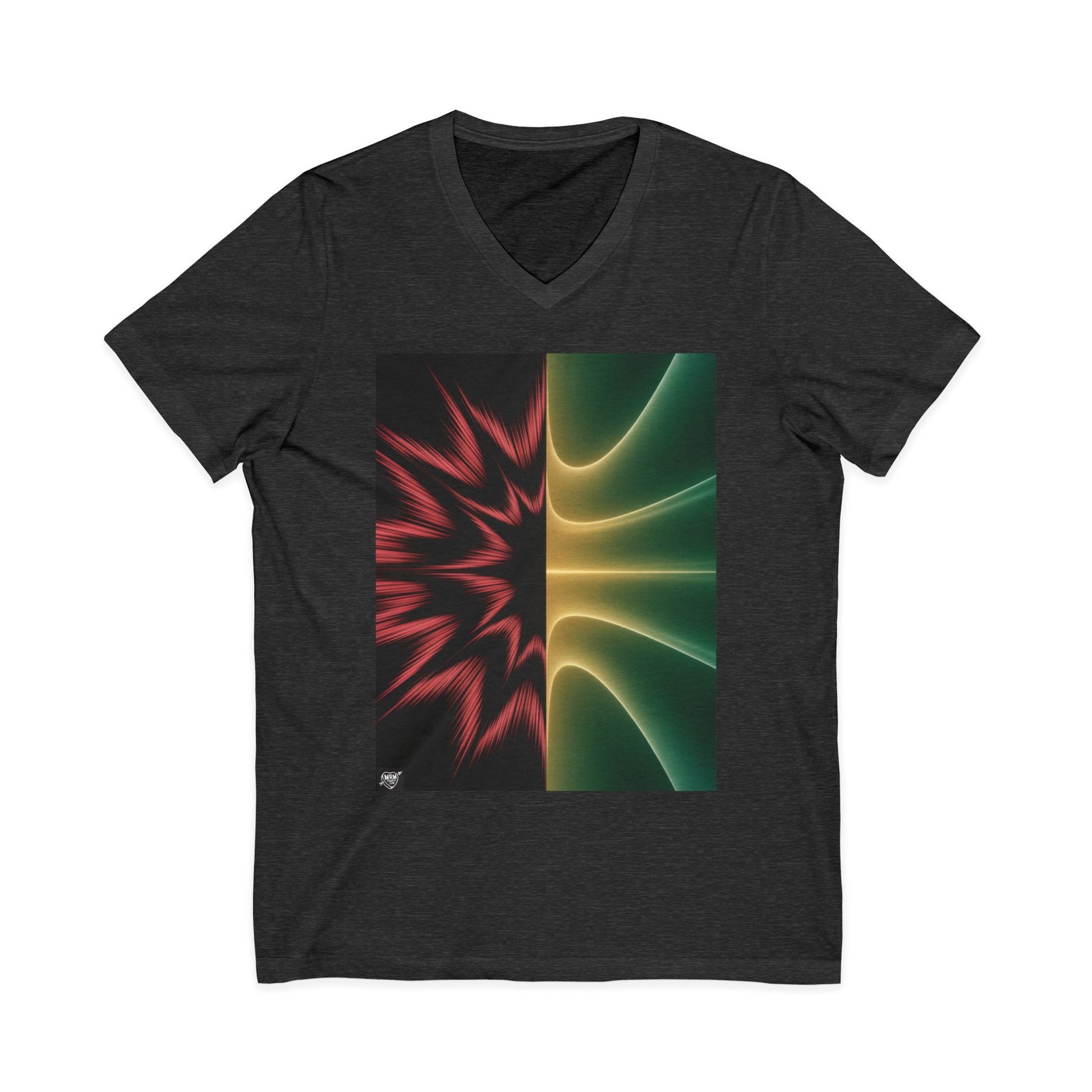 22222 Split Frequency Abstract Soundwave - 3 - V-Neck