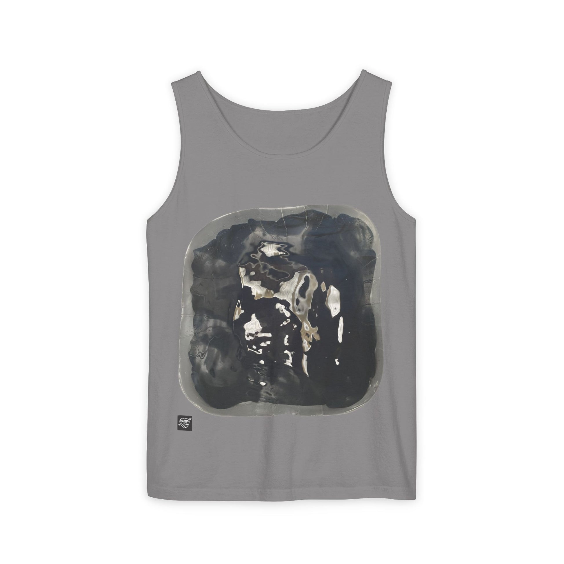 Abstract Noir Art Tank Top — Monochrome Ink Portrait Graphic