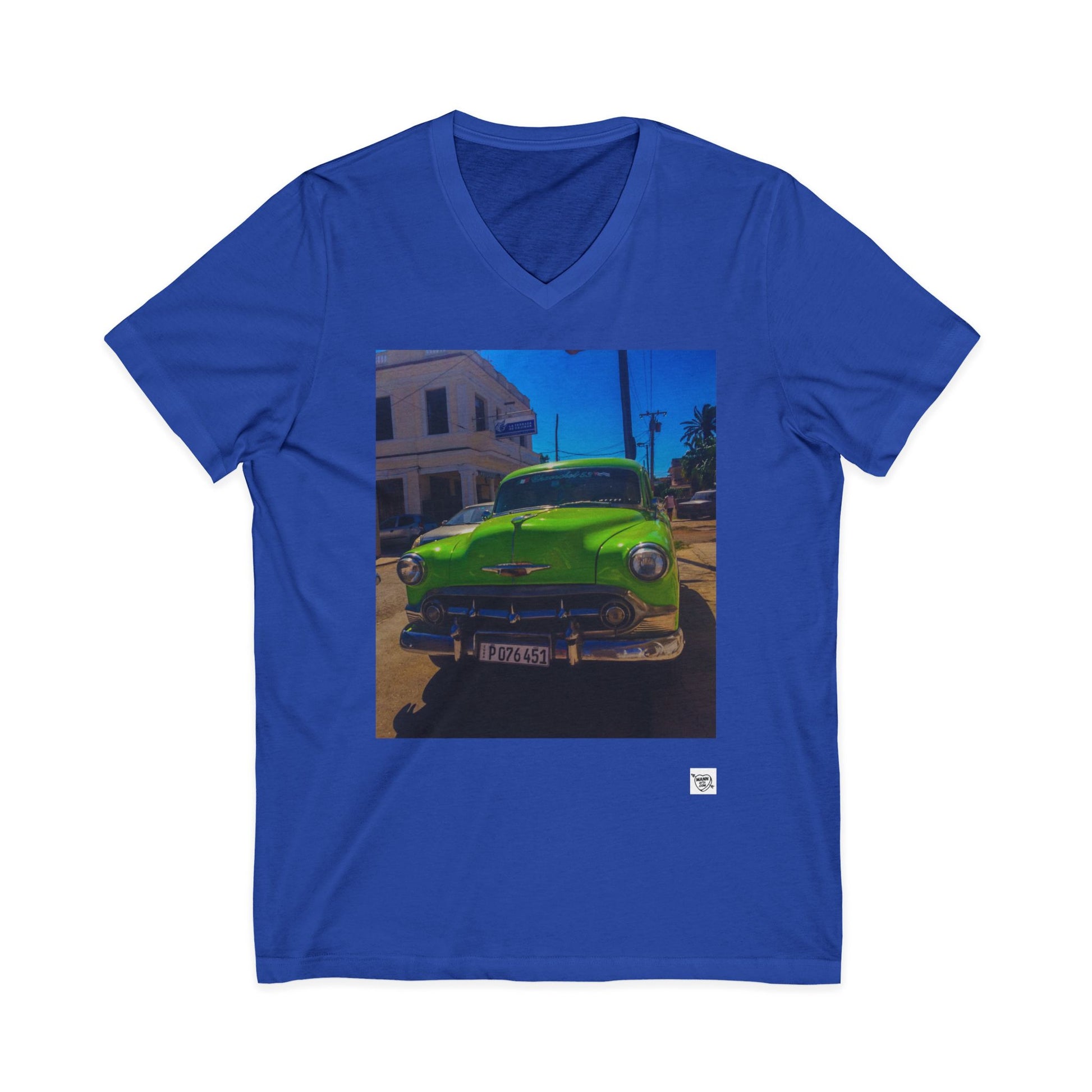 Vintage Green Classic Car - V-Neck Tee