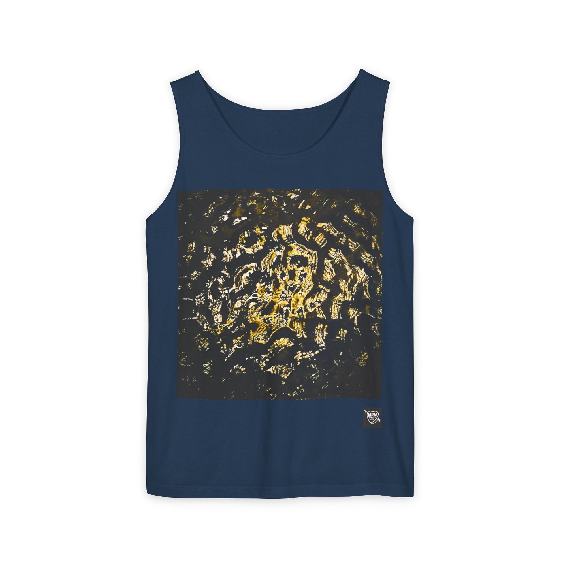 Abstract Gold Leopard Print Tank Top