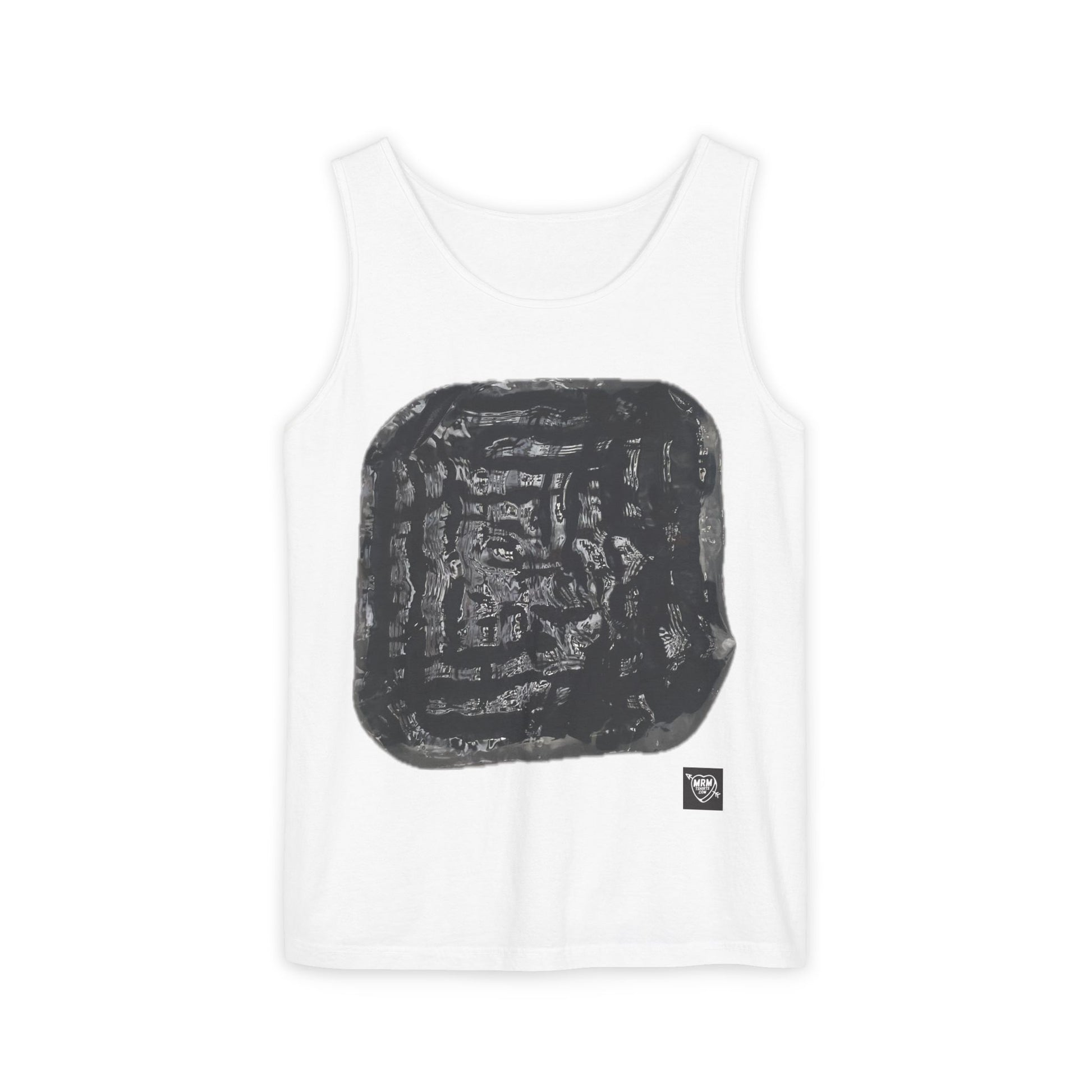 Abstract Ink Square Tank Top — Minimalist Black Art Print