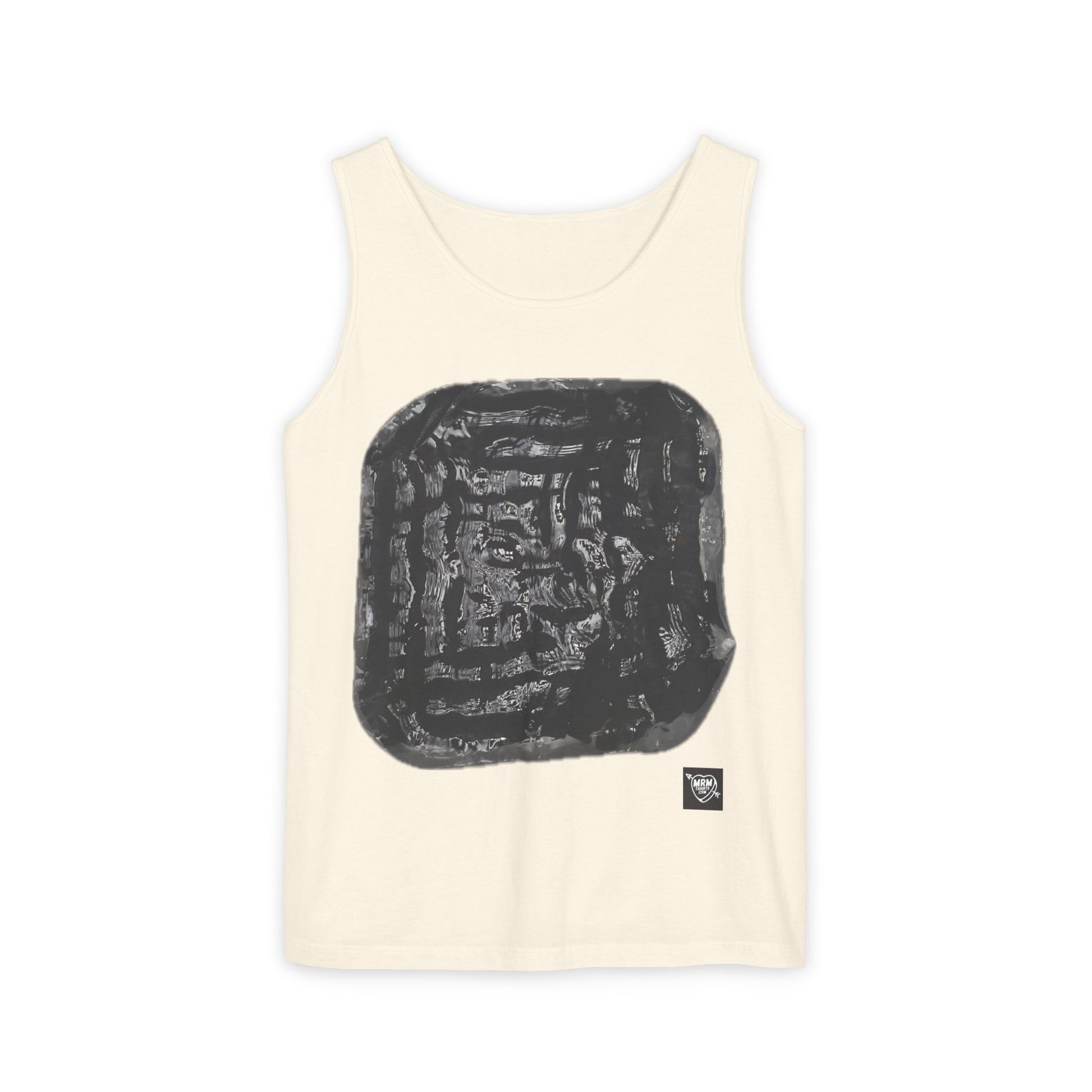 Abstract Ink Square Tank Top — Minimalist Black Art Print