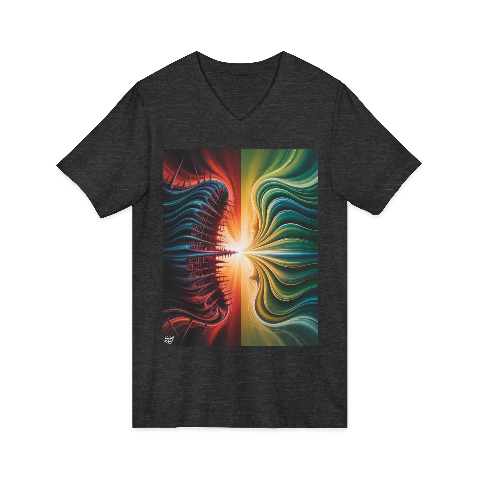 111111111. Split Frequency Abstract Soundwave - 4 - V-Neck
