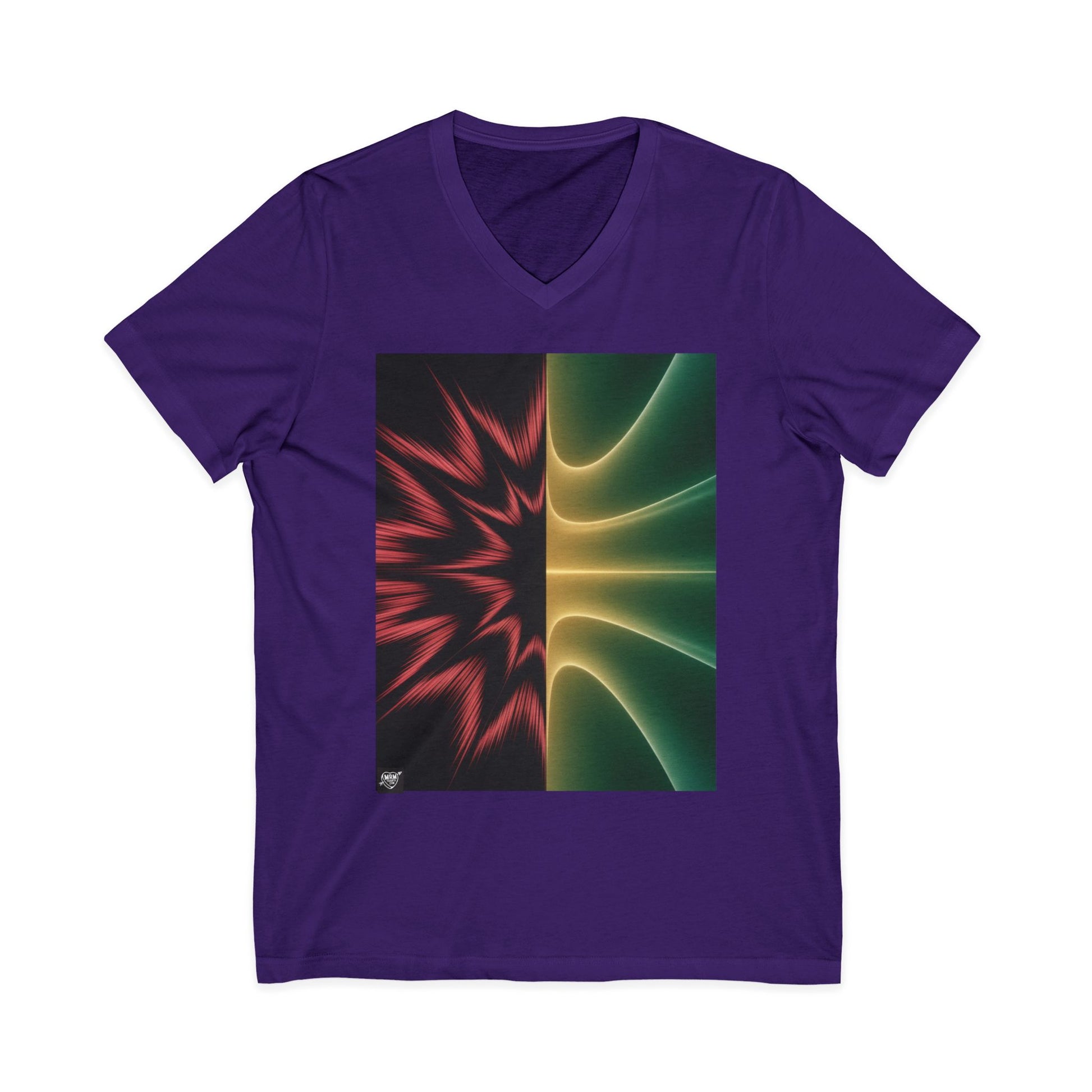 22222 Split Frequency Abstract Soundwave - 3 - V-Neck