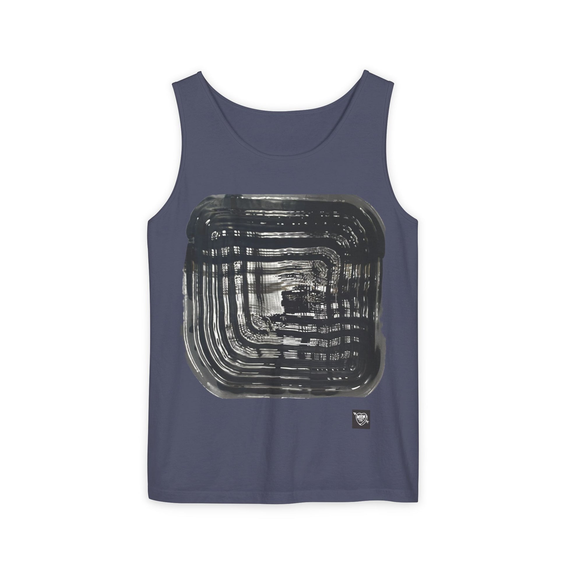 Abstract Brushstroke Square - Tank Top — Minimalist Black Ink Art