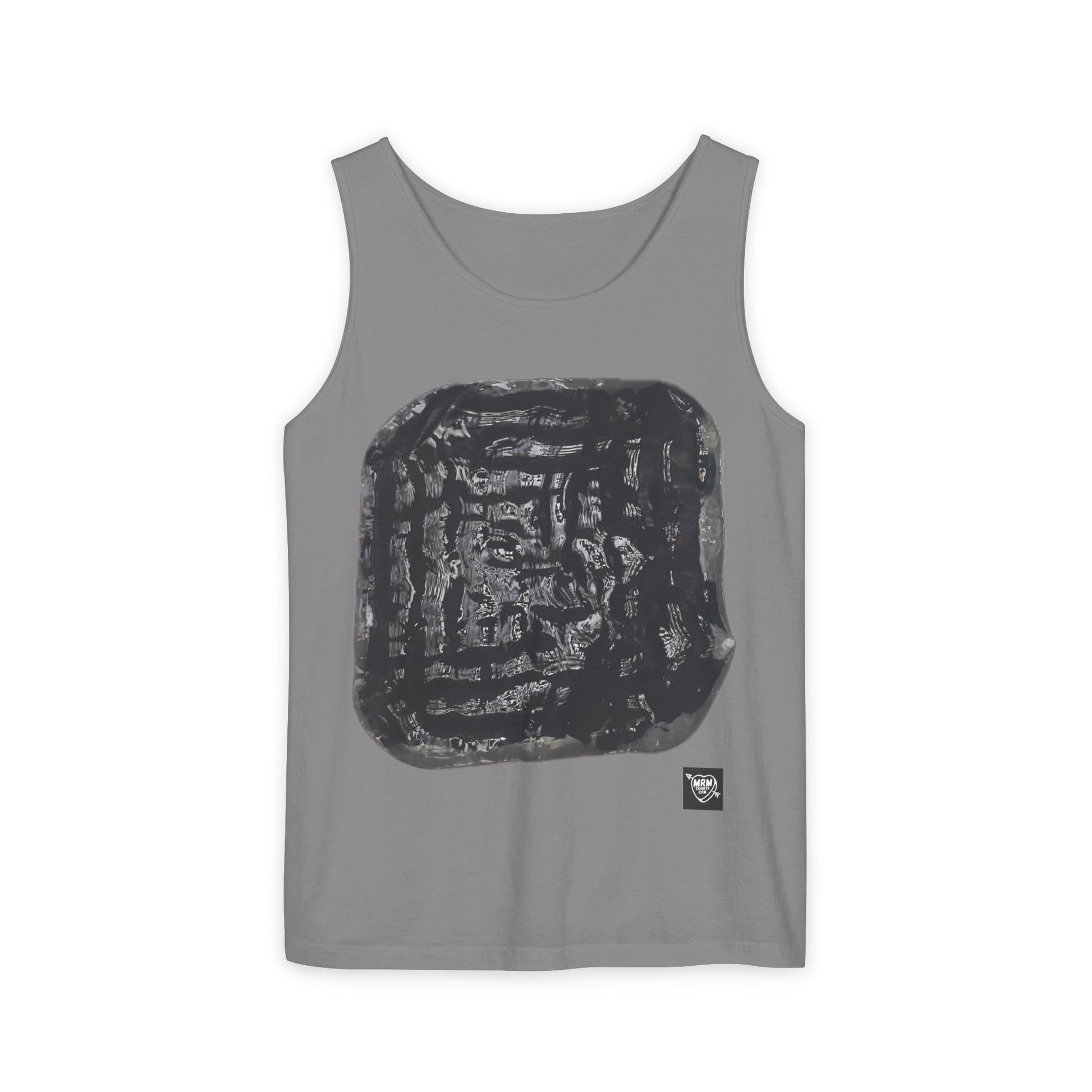 Abstract Ink Square Tank Top — Minimalist Black Art Print