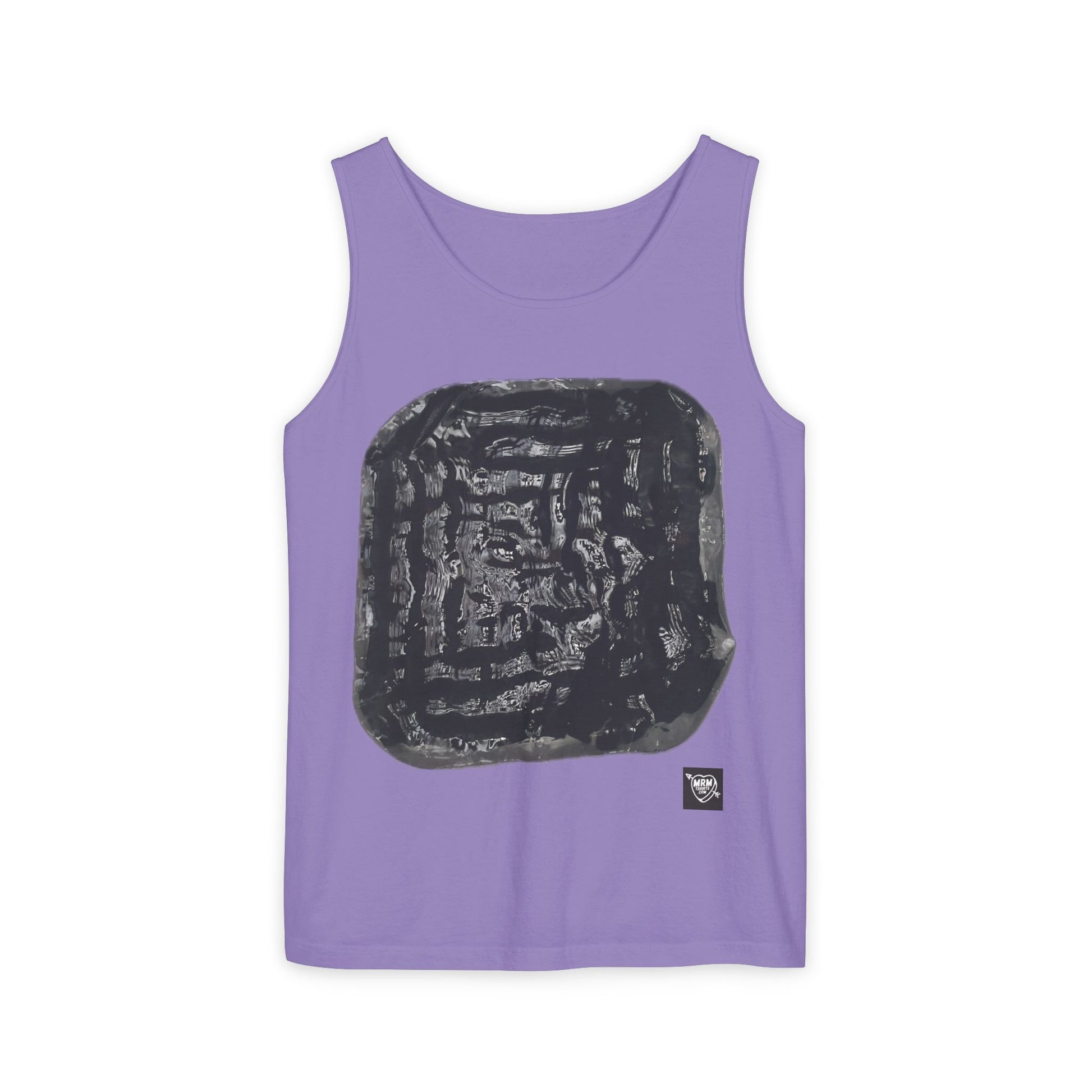 Abstract Ink Square Tank Top — Minimalist Black Art Print