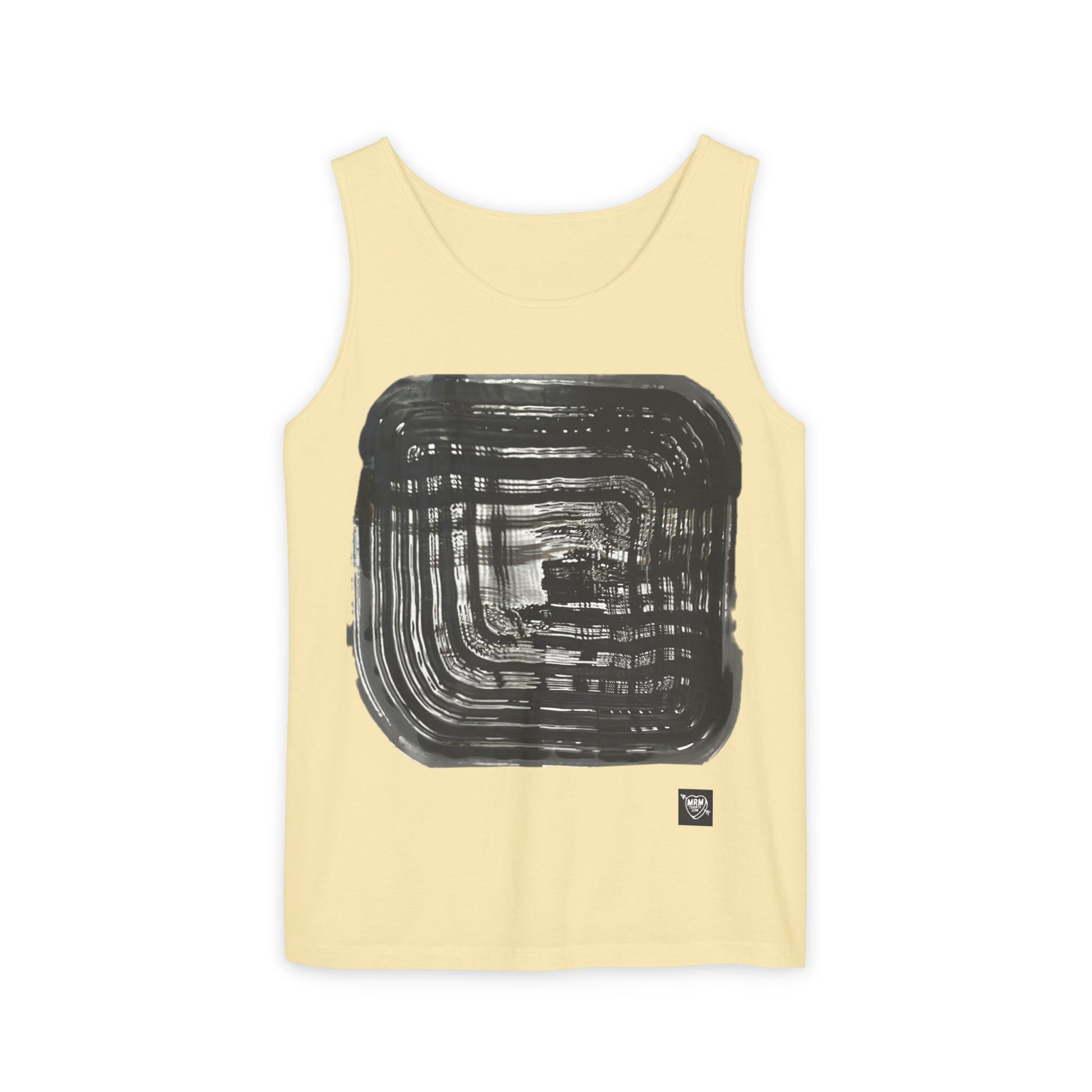 Abstract Brushstroke Square - Tank Top — Minimalist Black Ink Art