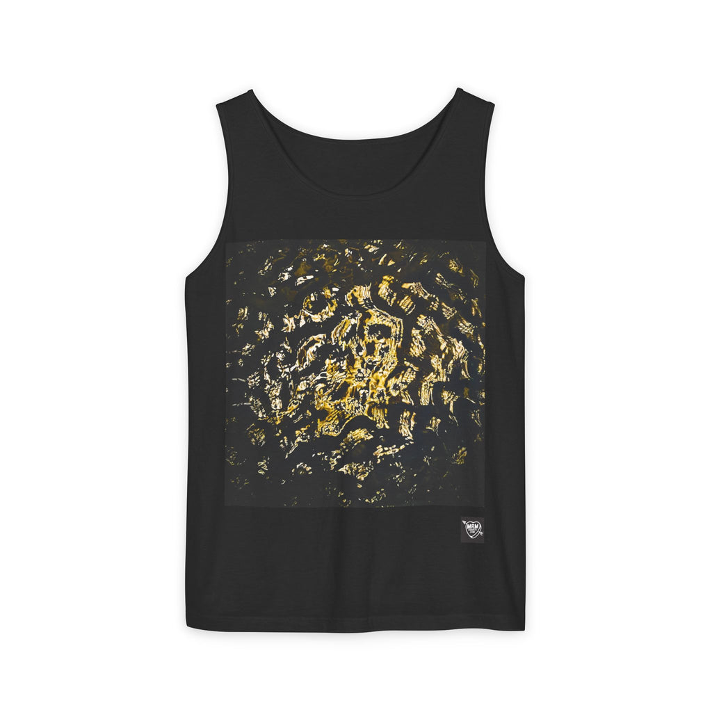 Abstract Gold Leopard Print Tank Top