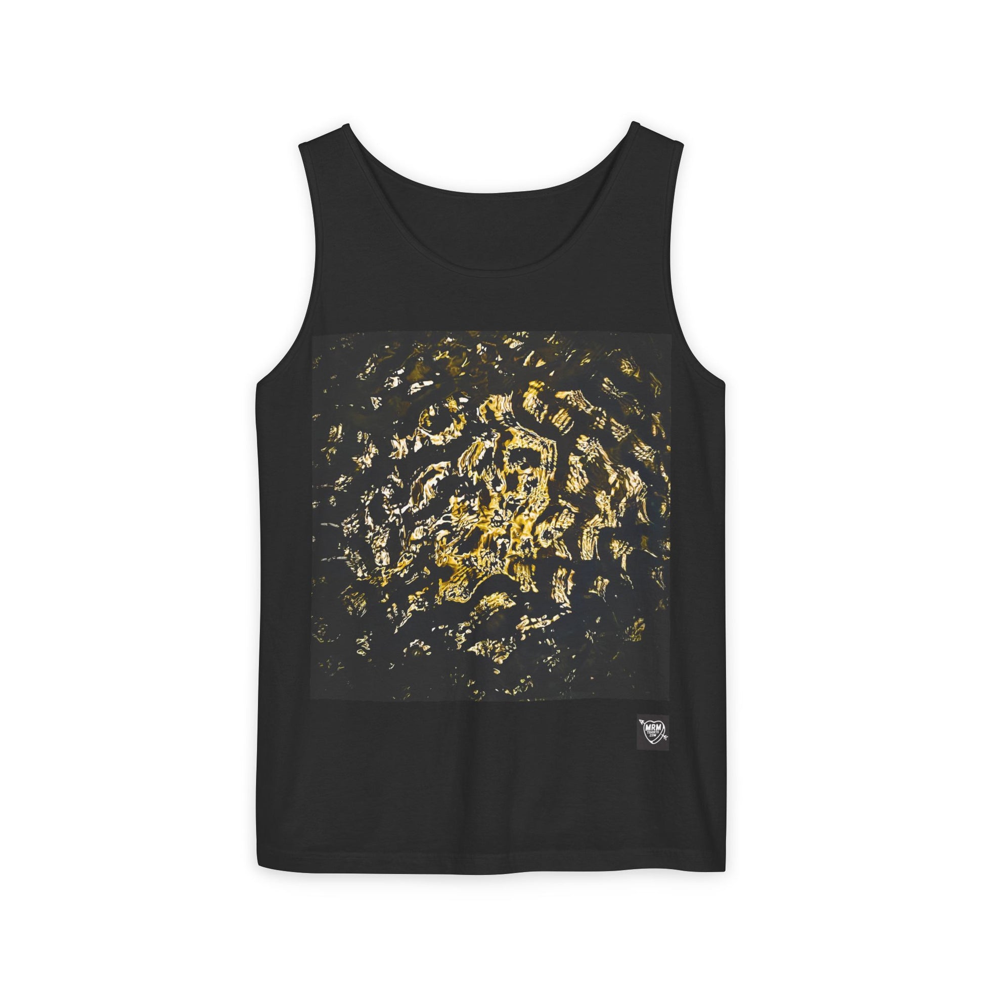 Abstract Gold Leopard Print Tank Top