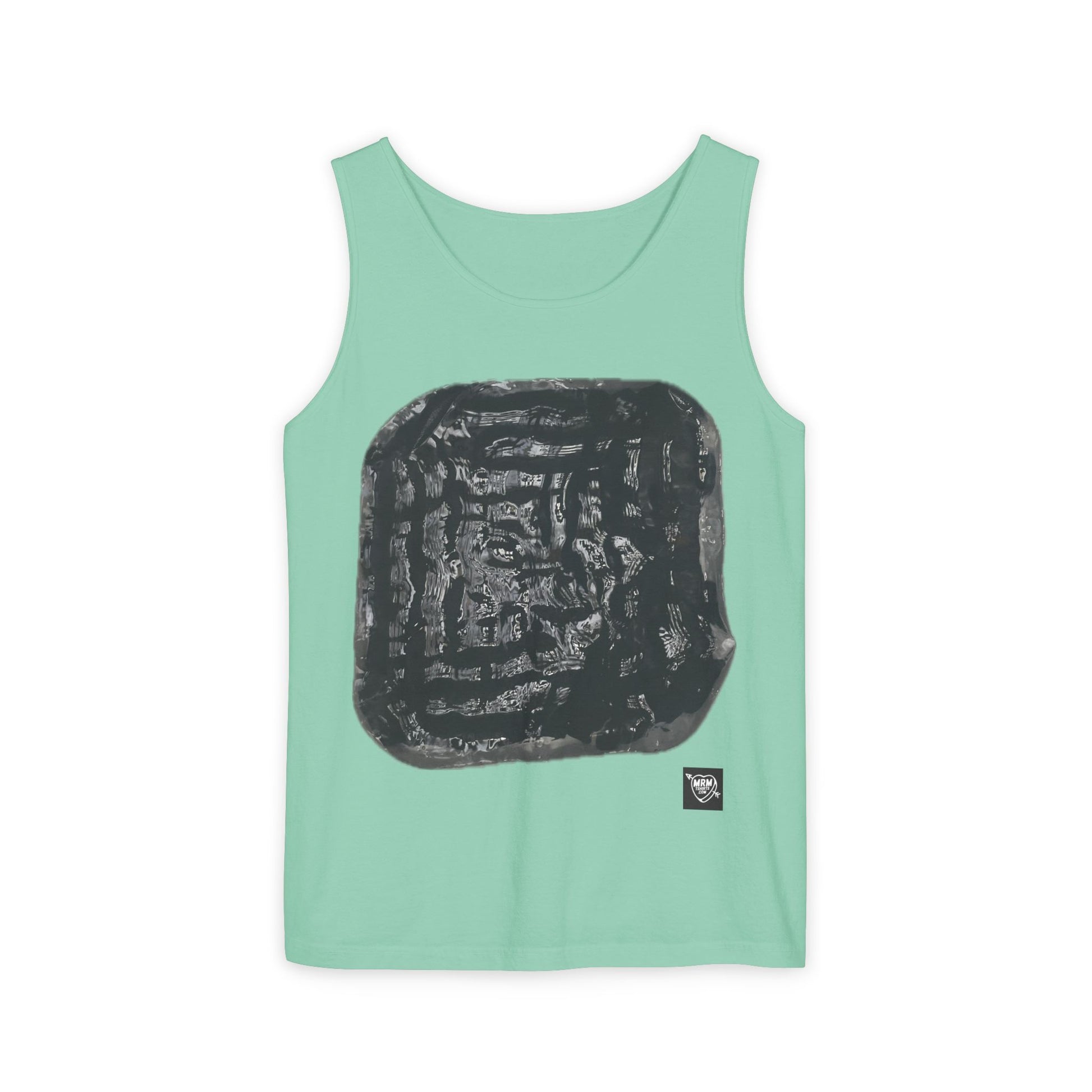 Abstract Ink Square Tank Top — Minimalist Black Art Print