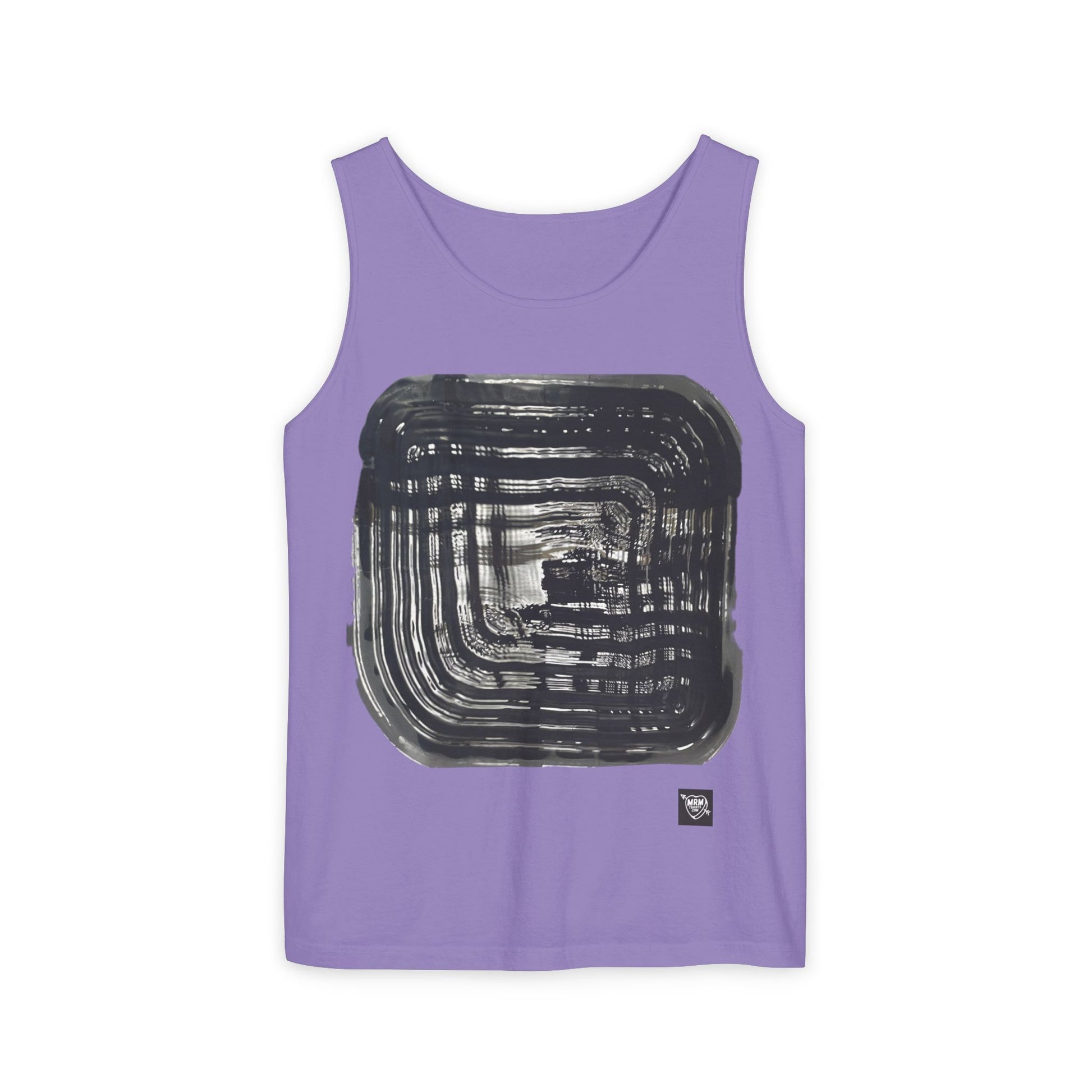 Abstract Brushstroke Square - Tank Top — Minimalist Black Ink Art