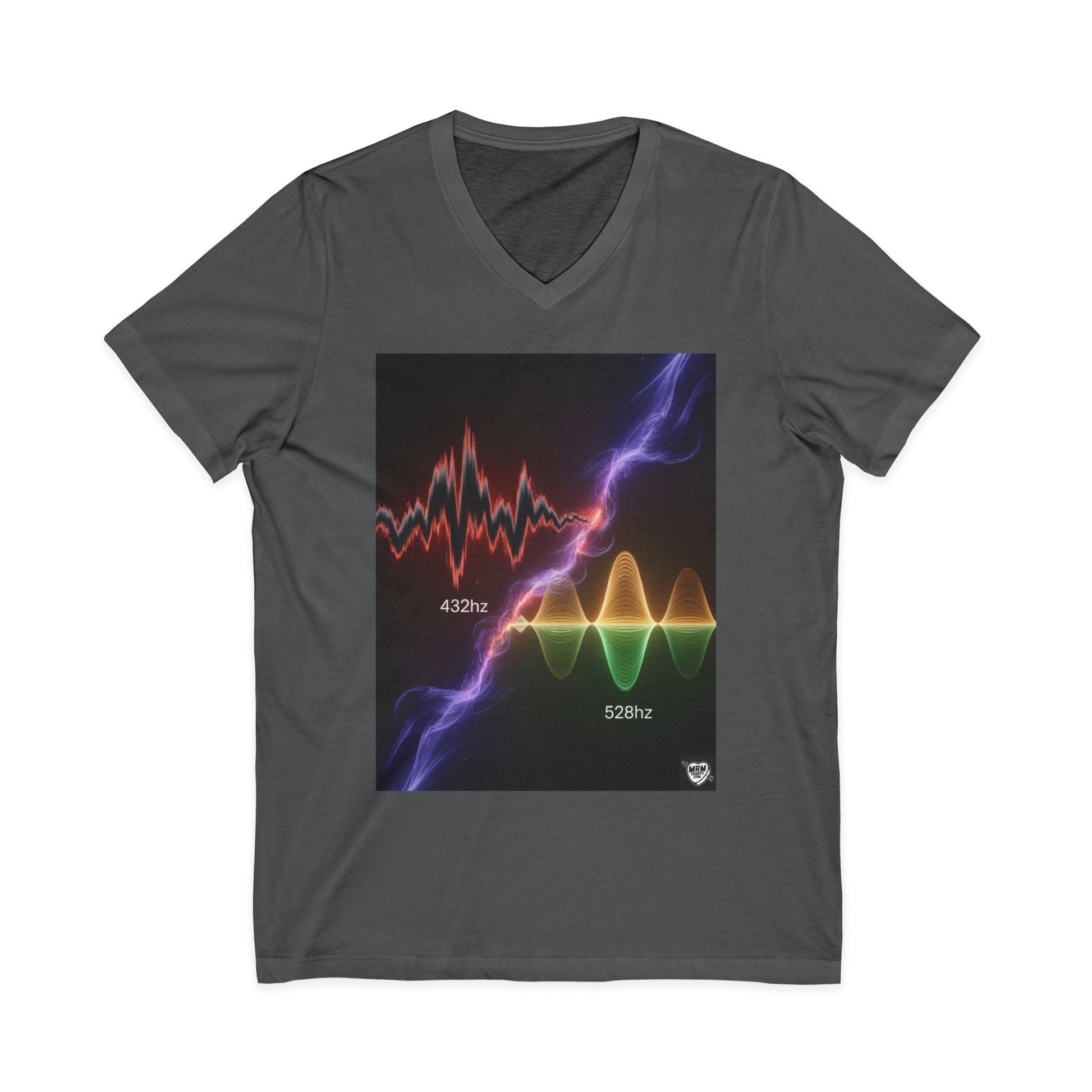 432 Hz vs 528 Hz Frequency Soundwave - V-Neck