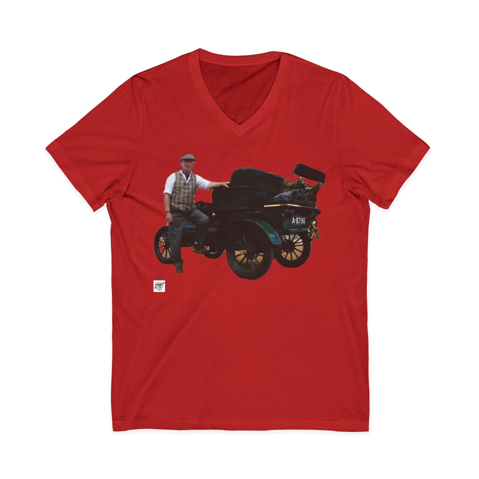 English Vintage Model T Car - V-Neck Tee –