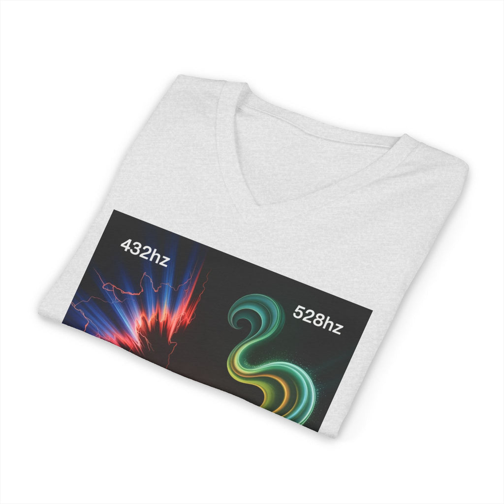 432 Hz vs 528 Hz Energy Wave - V-Neck — Healing Frequency